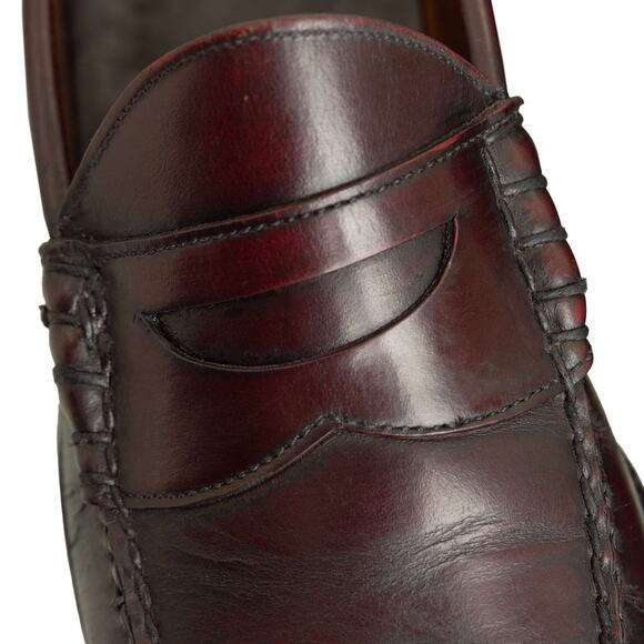 Men Vintage Florsheim Leather Berkley Penny Loafer Oxblood Handmade USA Beefroll main image 8